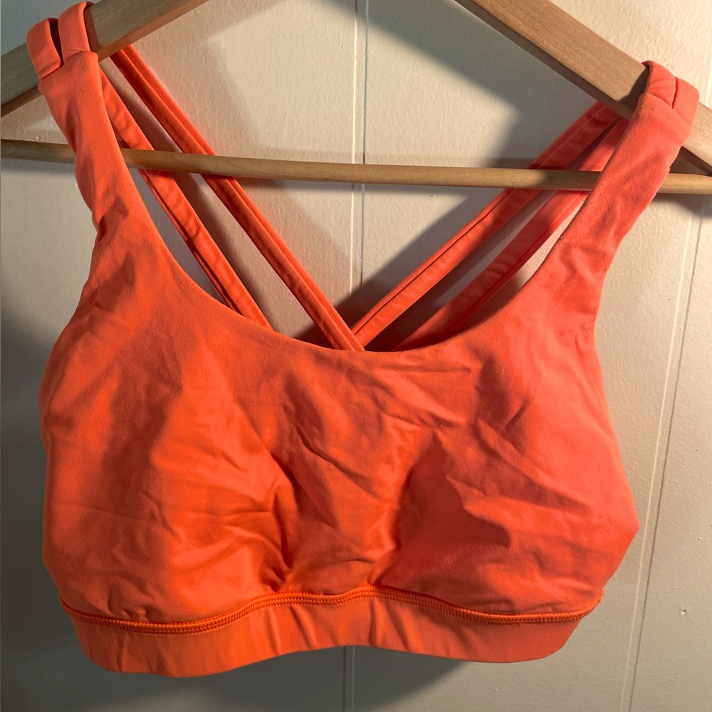 Size 8 Lulu Energy Bra—Orange